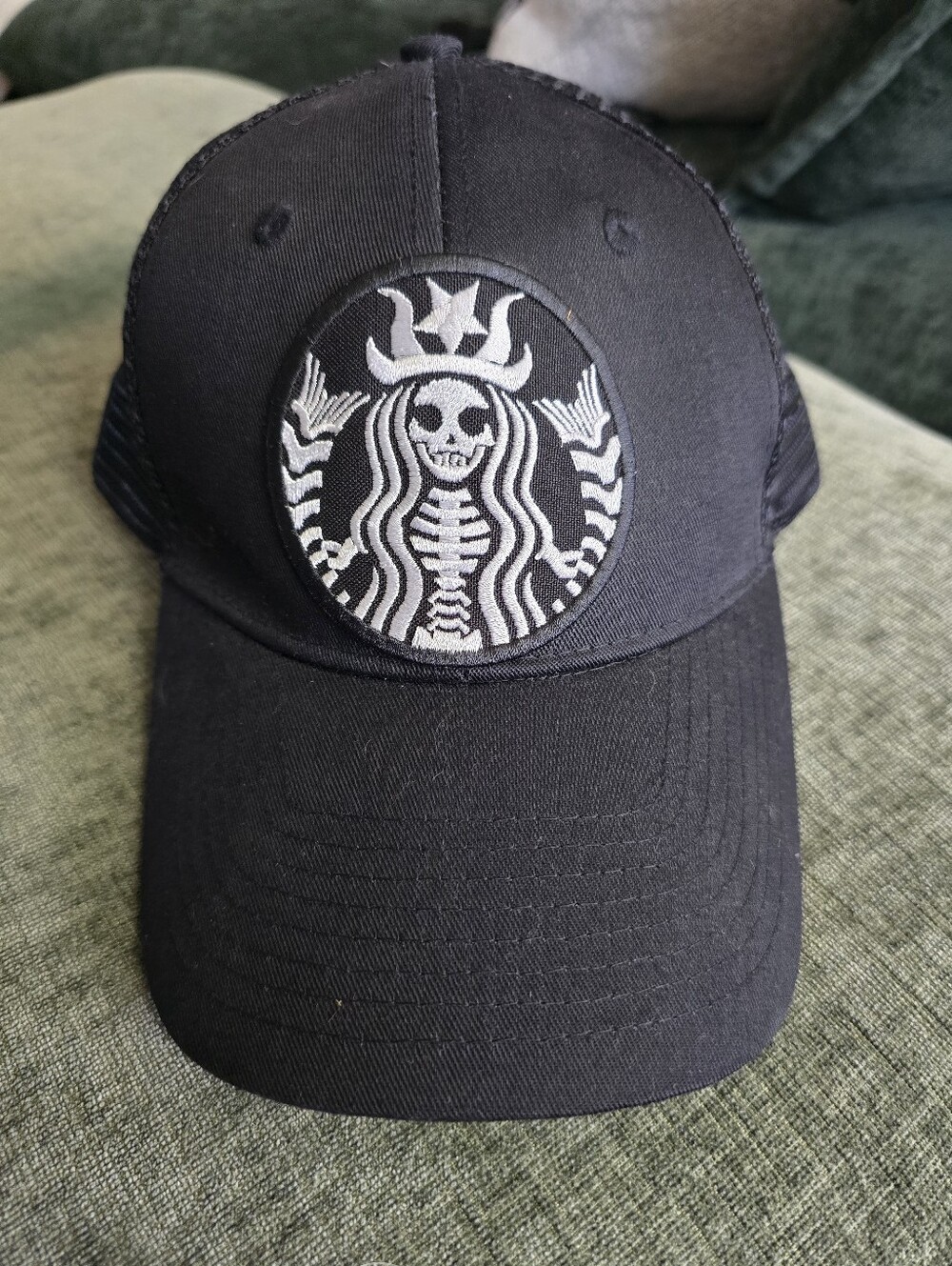 Black Logo Patch Trucker Cap - Unbranded